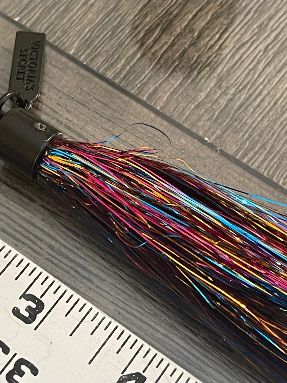 Victoria's Secret Metallic Tinsel Tassel Bag Charm/Keychain